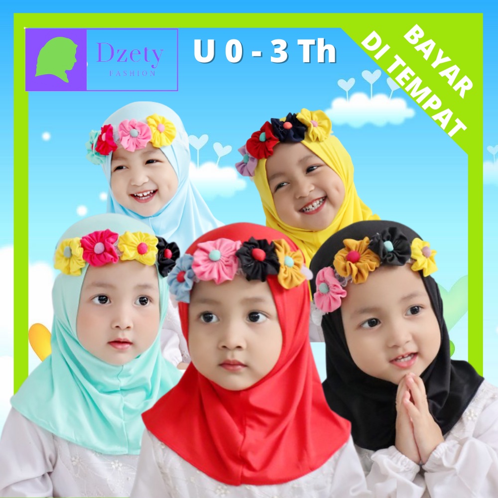 (Hijab Anak)••QIQI BERGO••Kerudung plisket anak••Bergo plisket