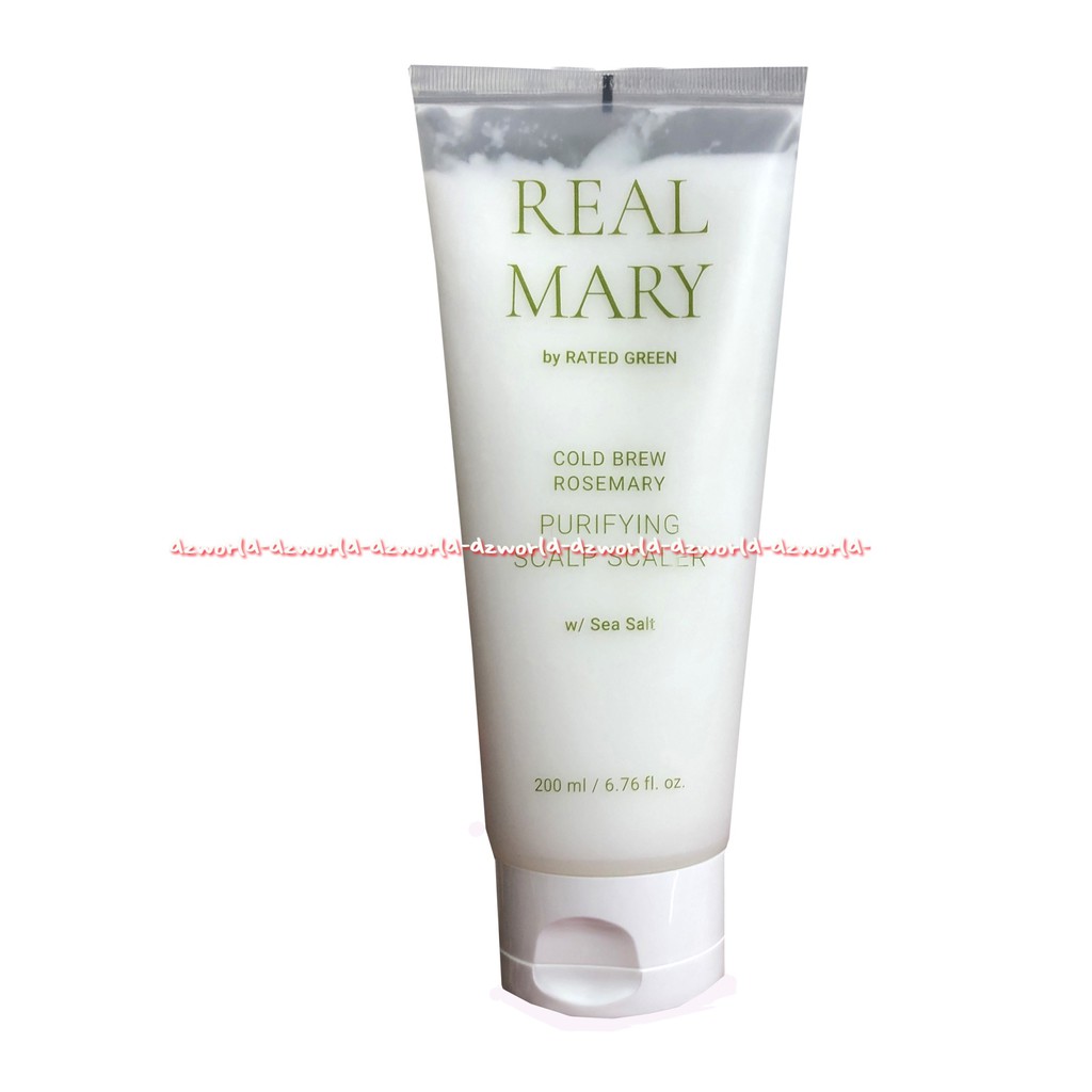 Real Mary Cold Brew Rosemary Purifying Scalp Scaler Sea Salt Cream Rambut 200ml