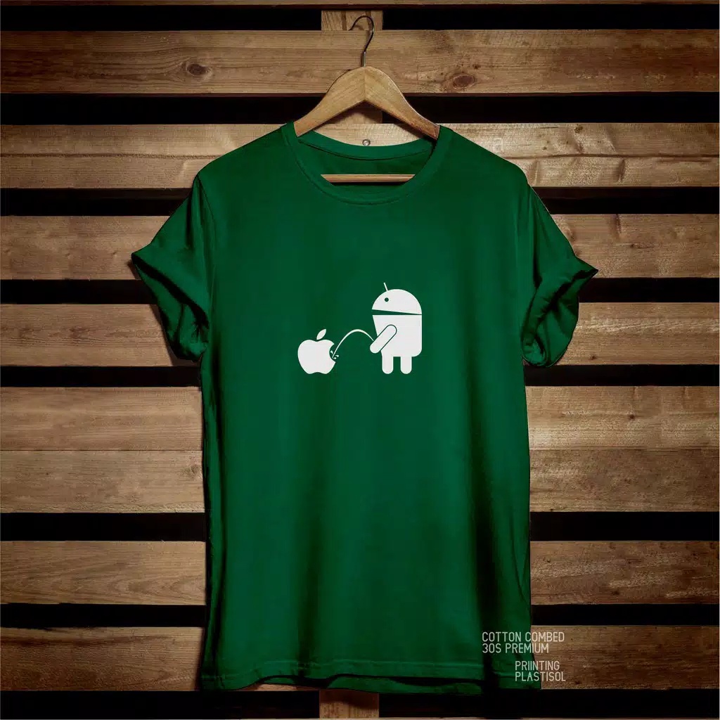 KAOS DISTRO PRIA&quot;ADROID VS IPHONE&quot;cotton combed 30s