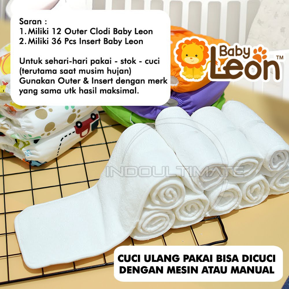 BABY LEON Insert Clodi Cloth diaper Insert TEBAL SERAP TINGGI BY-710-L BY-712 Popok Kain Bayi insert clodi popok