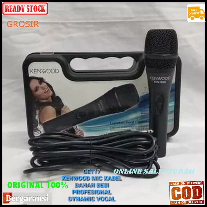 G117 Kenwood Microphone cable mic kabel mik profesional pro mikrophone karaoke musik music audio sistem sound system vokal vocal panggung dj studio  BISA DIGUNAKAN KE SEGALA ALAT AUDIO  BAHAN BESI  TIDAK PAKE BATERAI LANGSUNG COLOK UDH BISA NYALA  BONUS K