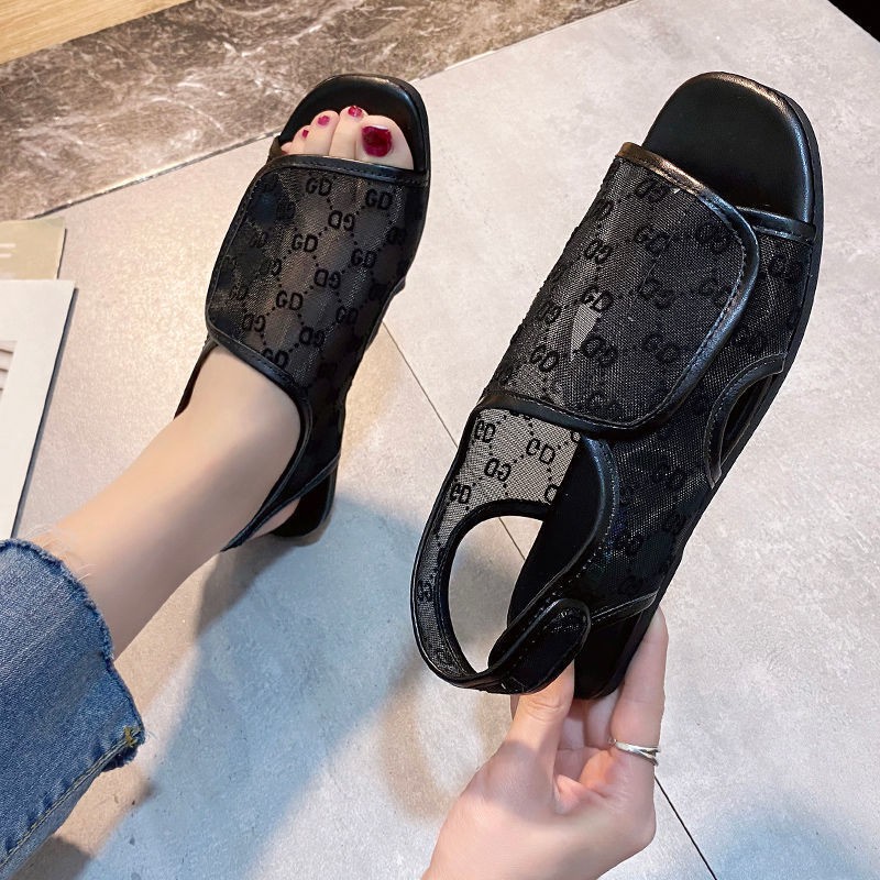 FD Sandal Flat Casual Wanita Motif GD Import Terbaru Sendal Slop Perempuan Korea Kekinian DI-066