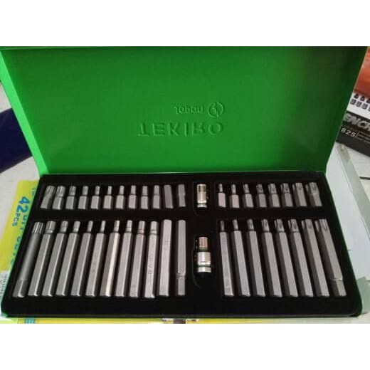 Jual Tekiro bit set 42pcs Komplit - mata kunci sock L bintang star hex ...