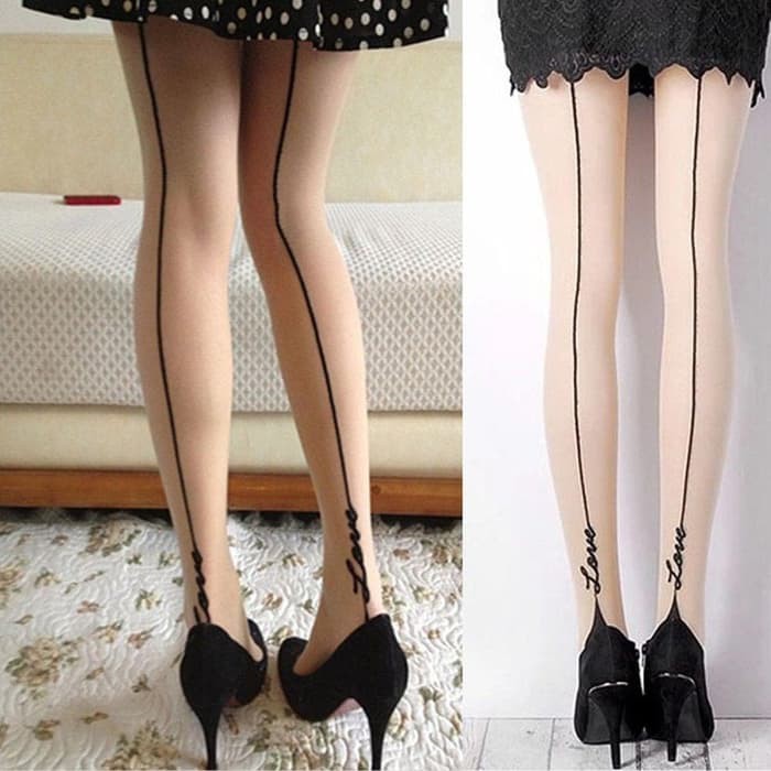 PH-06 love line back pantyhose stocking garis import cosplay japan