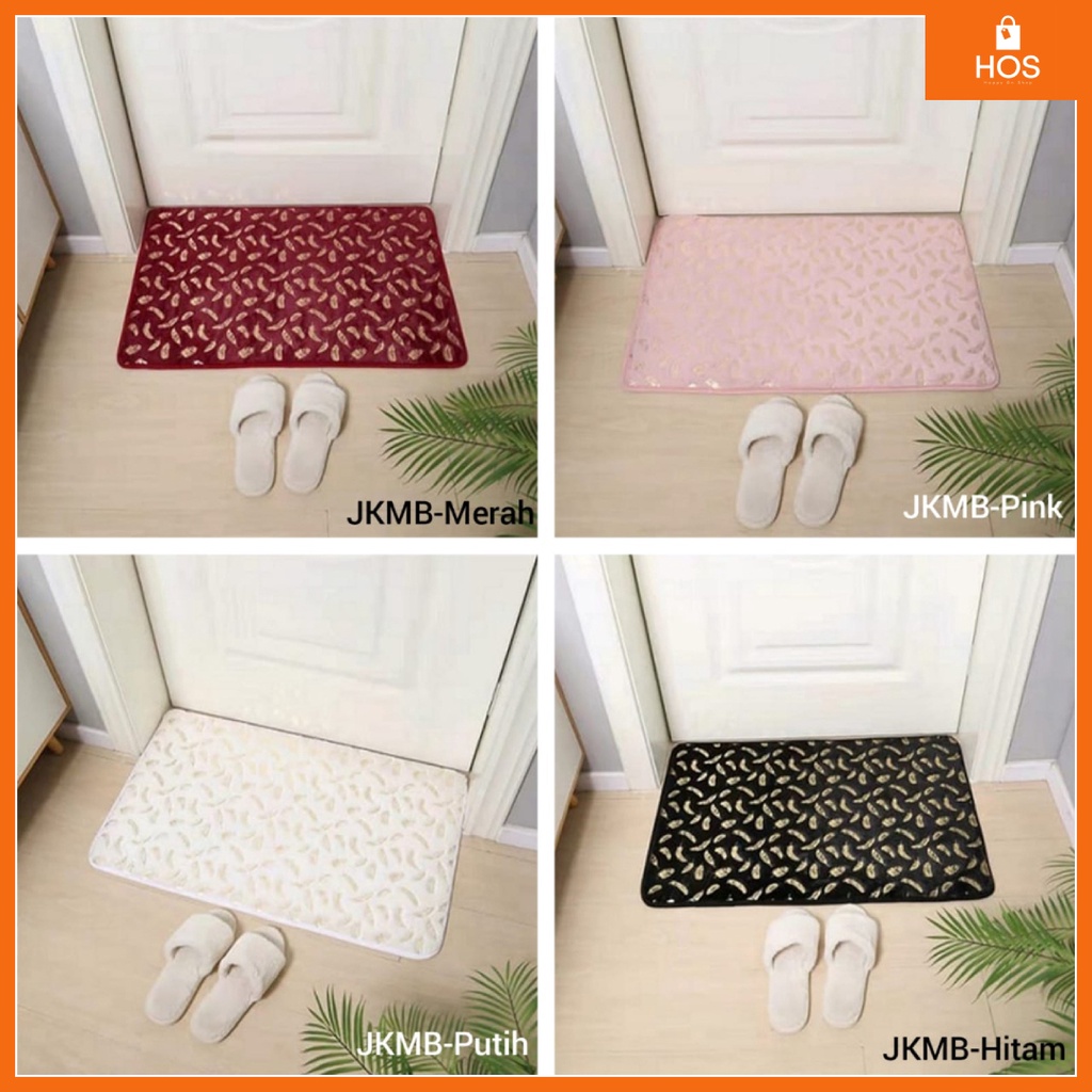 Keset kaki MOTIF EKOR BURUNG Bahan Memory Foam Anti Slip l Happyonshop