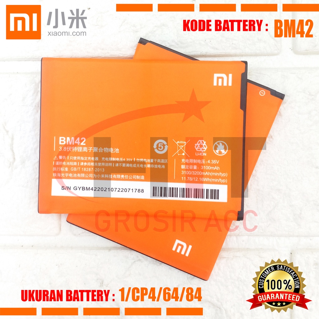 Baterai Battery Xiaomi Redmi Note 1 / Baterai BM42