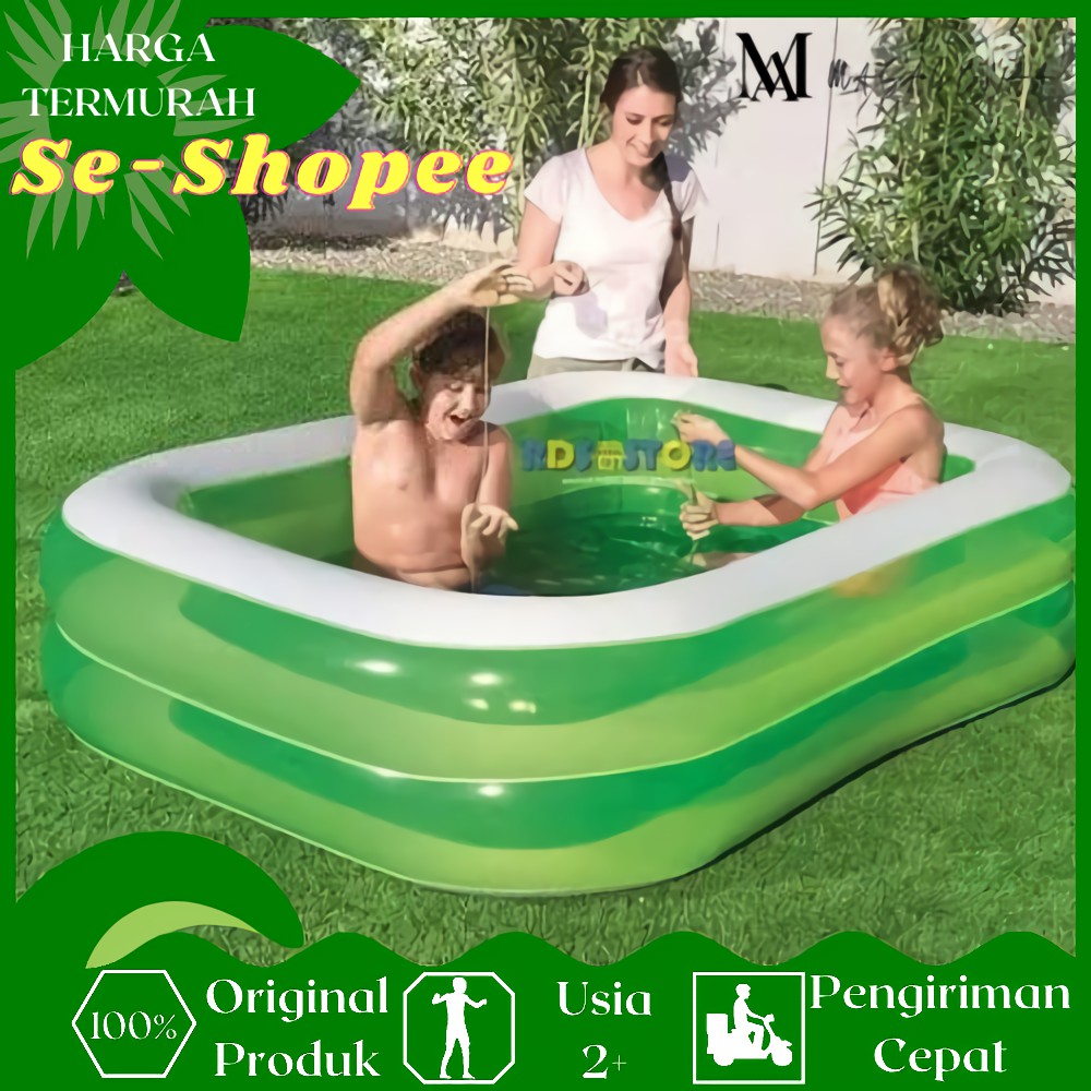 KOLAM RENANG KARET ANAK BESTWAY/JUMBO/BESAR/BAK MANDI BAYI/OUTDOOR/POMPA/RECTANGULAR POOL/MURAH