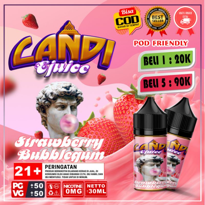 STRAWBERRY BUBBLEGUM LIQ.UIDS P0D SYSTEM 0MG 30ML MURAH