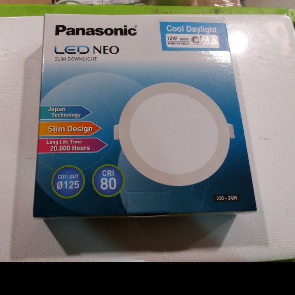 Panasonic Neo Slim Downlight Led Inbow 12Watt Bulat Putih / Kuning / Natural