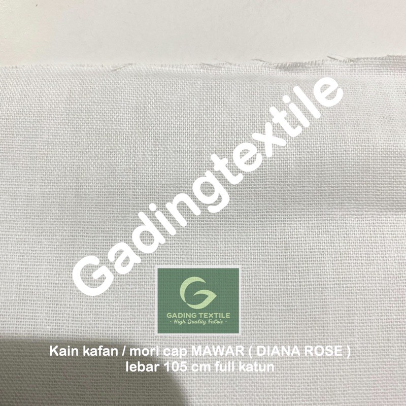 ( per setengah meter ) kain kafan mori putih cap MAWAR DIANA ROSE lebar 105 cm bahan katun prima batik membatik saringan kopi teh susu kacang kedelai cheese cloth bungkus pembungkus tahu craft kerajinan tangan ecoprint eco print batis