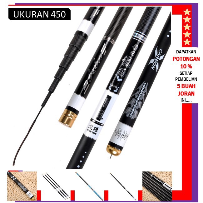 Joran Tegek Carbon LongTeng Asli 450