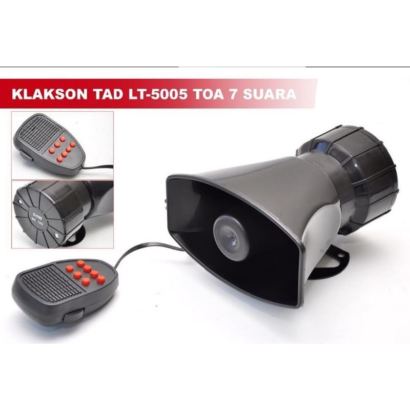 KLAKSON TOA  7 SUARA + MIC KLAKSON TOURING SIRINE 12 VOLT UNTUK MOTOR DAN MOBIL