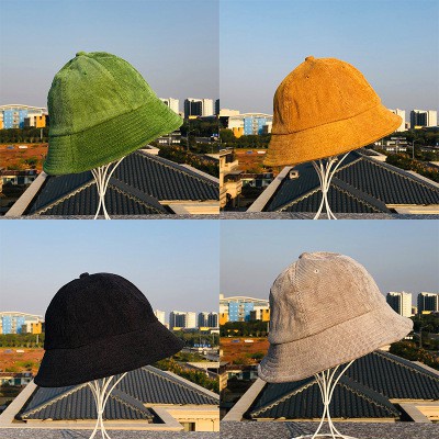 topi wanita fashion topi Bucket Bahan Kanvas Corduroy Gaya bucket hat korea