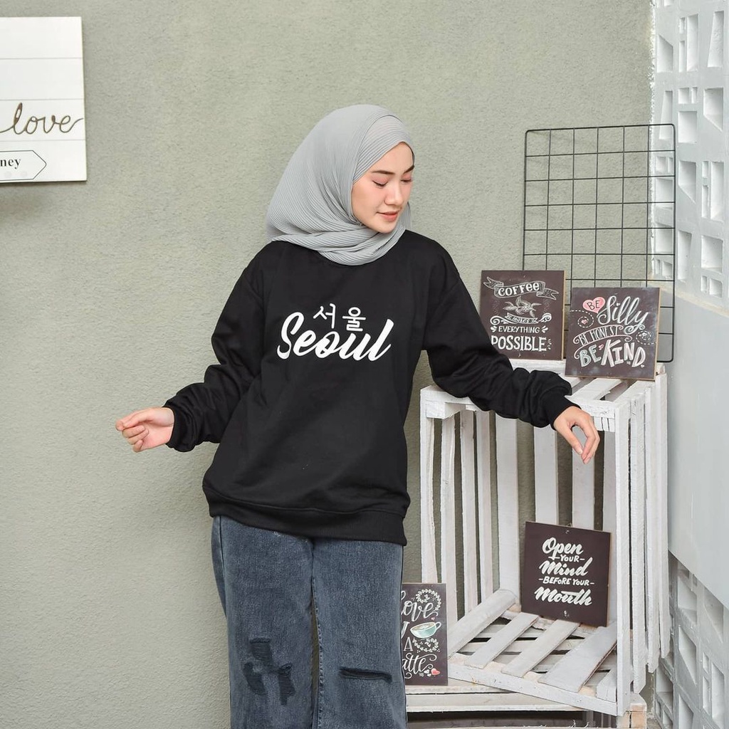 SWEATER WANITA SEOUL /// ATASAN WANITA ALA KOREA FLEECE TEBAL KEKINIAN TERBARU''