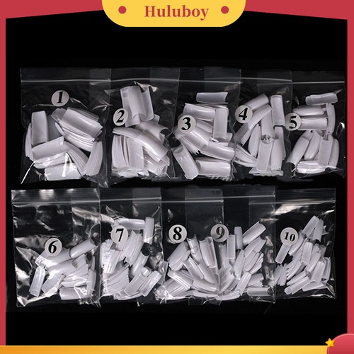 Huluboy Huluboy♡ 500pcs / Kotak Kuku Palsu Kepala Datar Mulus Ultra Tipis Transparan Tahan Lama Untuk Wanita