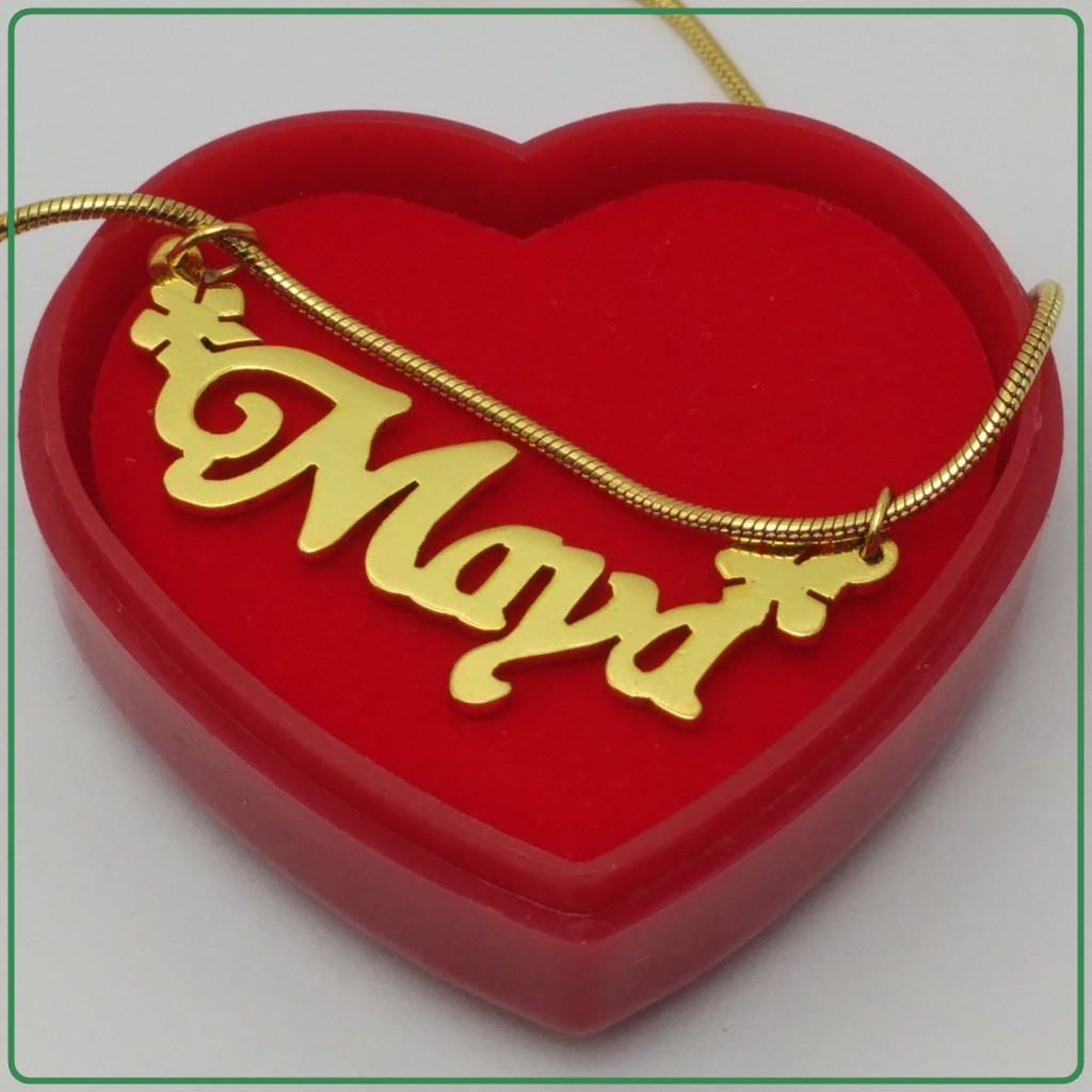 PROMO KALUNG NAMA GOLD TITANIUM FASHION WANITA INISIAL LAPIS EMAS ASLI anti karat -KNG100