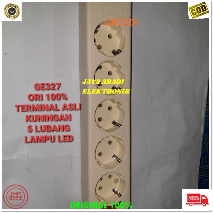 ORIGINAL TERMINAL 5 LUBANG SOCKET LAMPU LED COLOKAN LISTRIK STEKER SETRUM PITING KEPITING STOP KONTA