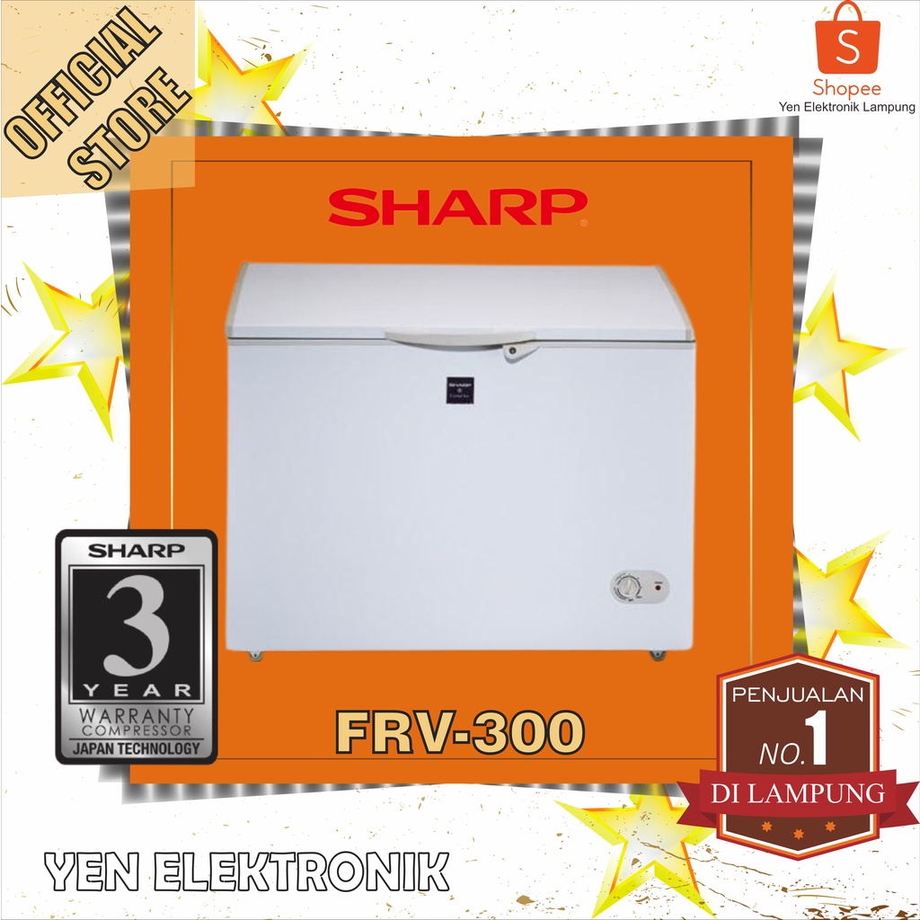 Chest Freezer Sharp FRV 300 Box Freezer 300 Liter Garansi Resmi Sharp 3 Tahun
