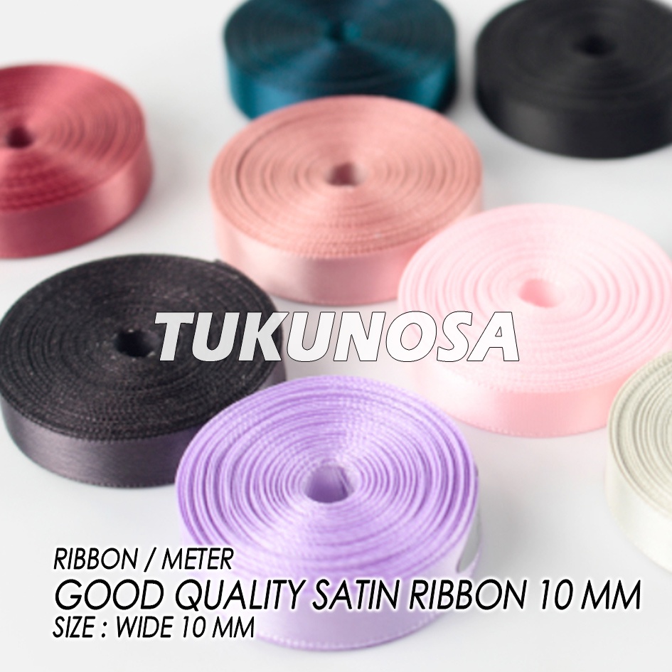 

GOOD QUALITY SATIN RIBBON 10 MM / METER - PITA KADO SATIN PREMIUM 1 CM