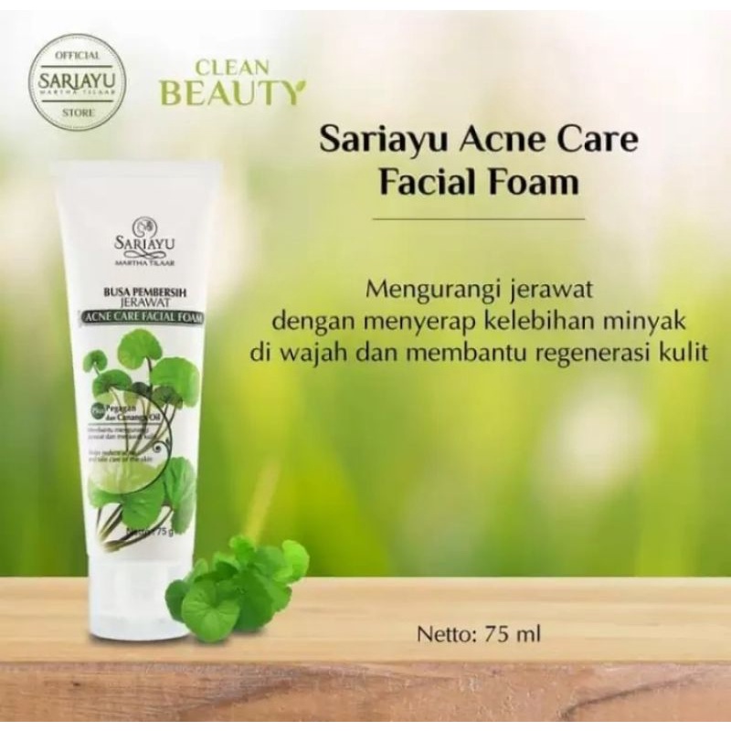 Paket Sariayu Acne Foam 75 gr + Intensive Acne Care 12 ml ( Pembersih Wajah / Obat Jerawat / Obat Totol Jerawat )