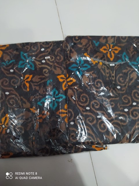 Batik Tunik Shibori Jumputan Terbaru All Size 106cm / Hrb026 Yelbor Navbor / Biru Putih /