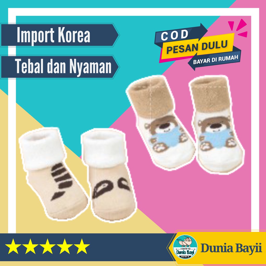 Perlengkapan Kaos Kaus Kaki Anak Bayi Perempuan Laki Laki Baru Lahir Lucu Motif Kain Katun Murah