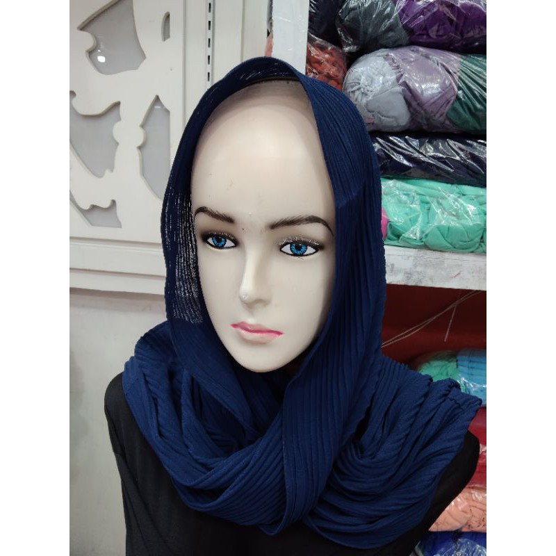 Pashmina Plisket Shawl/Pashmina Plisket Pashmina Diamond crep/