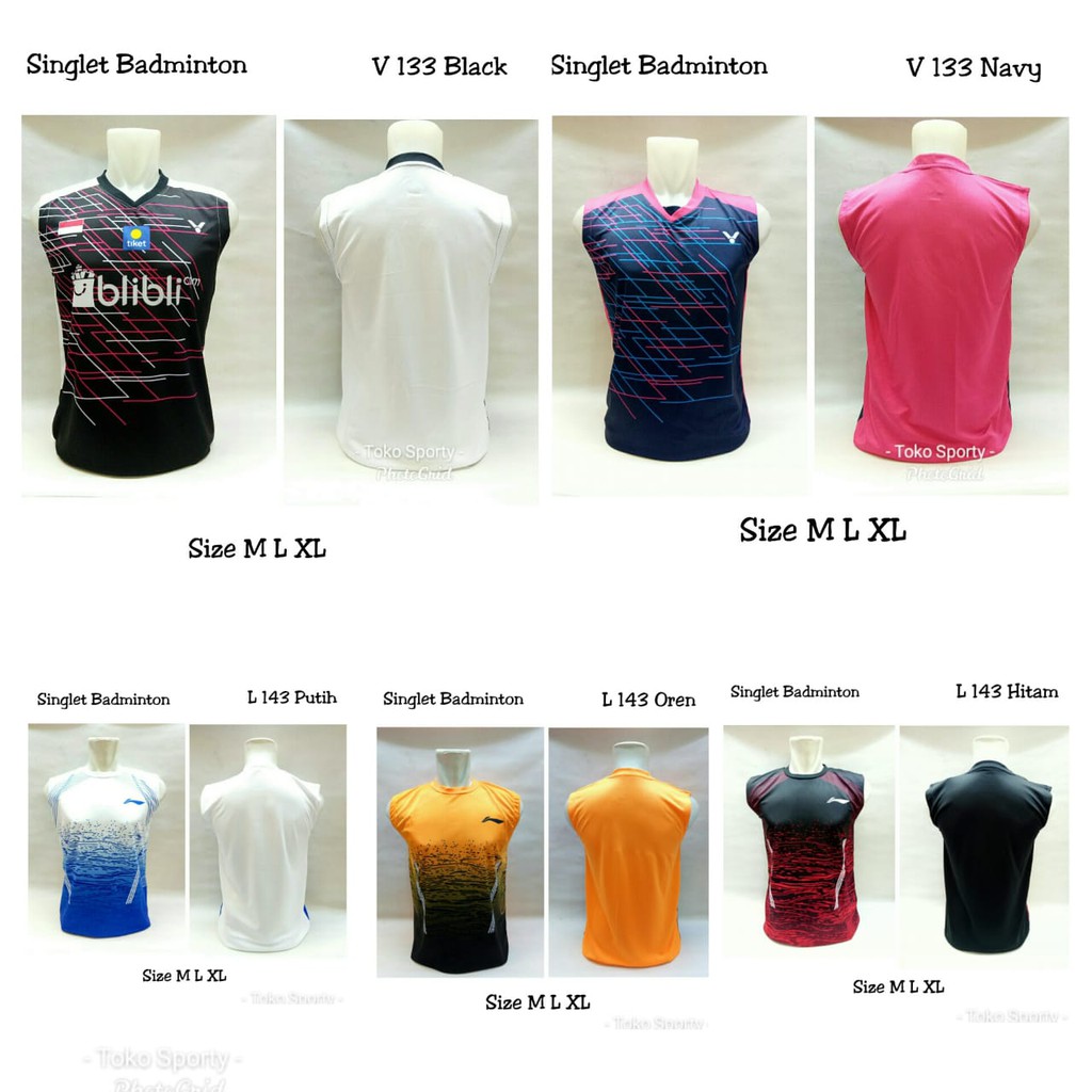 Singlet Badminton / Kaos Singlet Badminton / Singlet bulutangkis / Atasan singlet Badminton