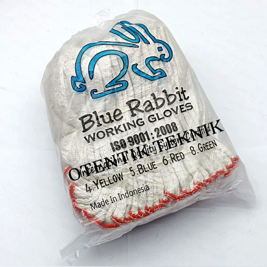 WORKING GLOVES 6B RED - SARUNG TANGAN KERJA INDUSTRI BENANG 6 MERAH - SARUNG TANGAN BENANG BARU B6