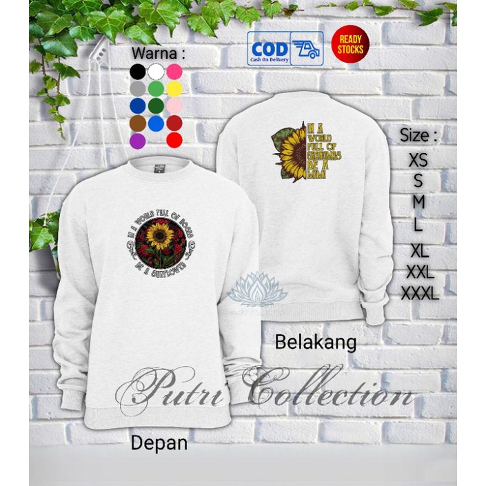 crewneck pluralisme/crunek pluralisme/sweater pluralisme/switer pluralisme bunga matahari dewasa