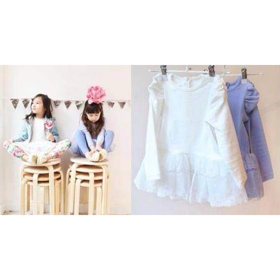 Setelan Anak Perempuan BROKAT DRESS WHITE/PURPLE Import KD 455