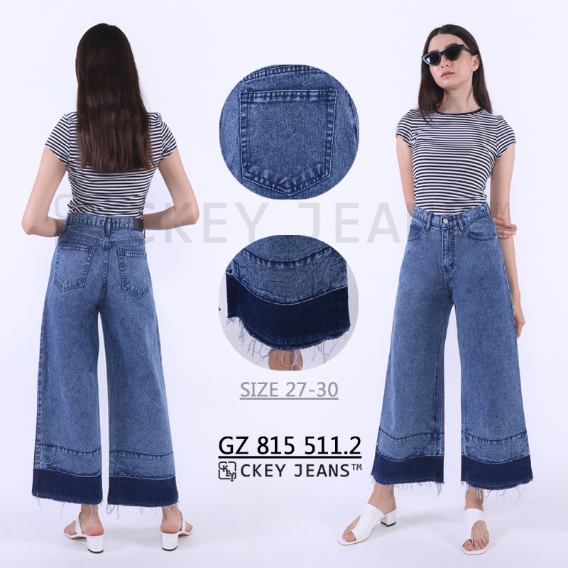 celana wanita jeans cullote [ckey]