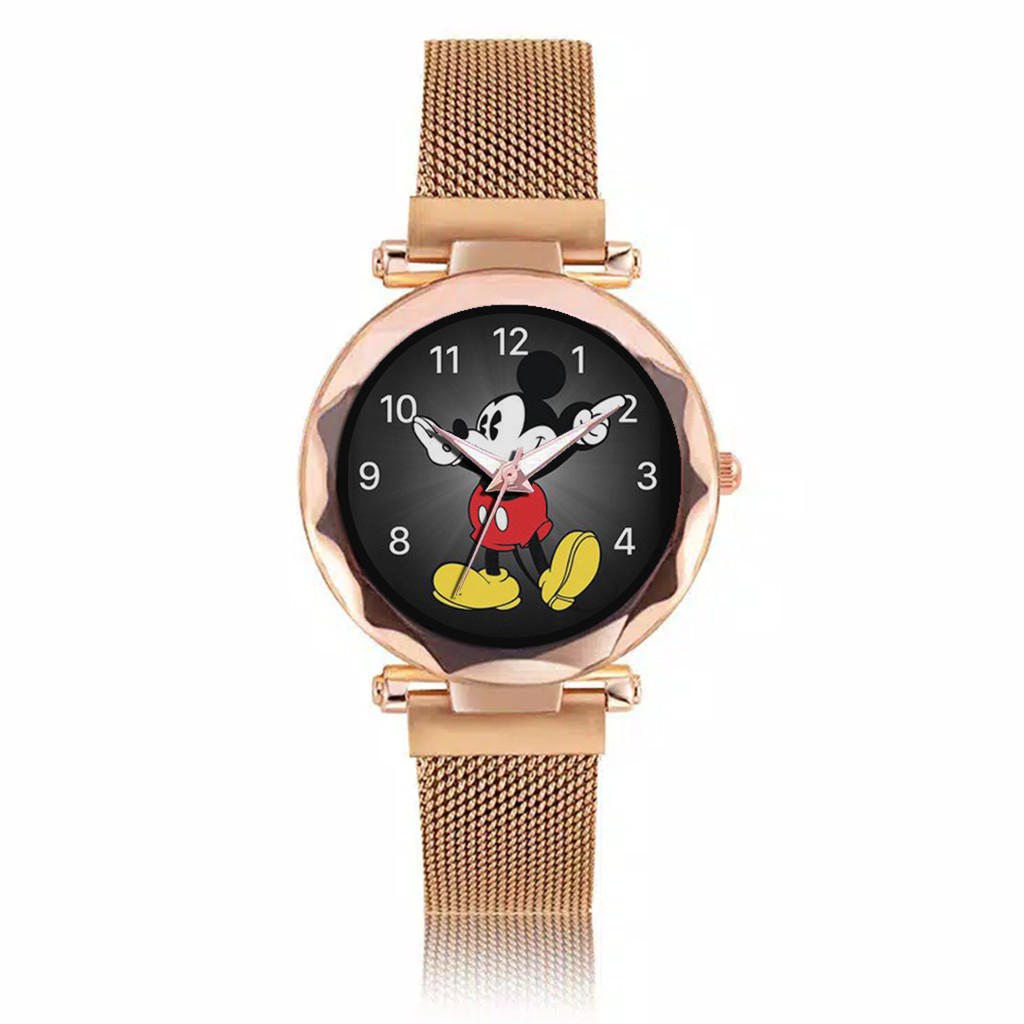 Jam Tangan Wanita Custom - MICKEY MOUSE MOTIF 1 Free Box &amp; Batre Cadangan