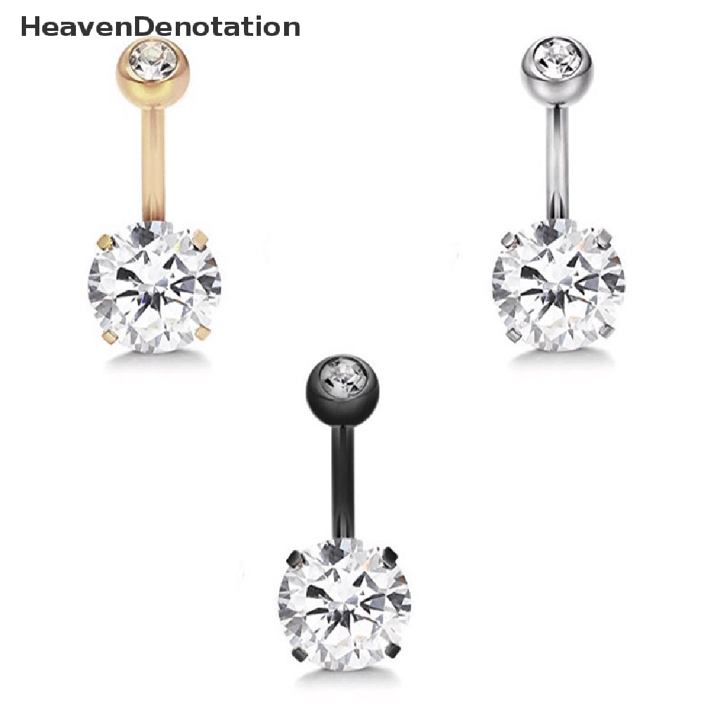 [HeavenDenotation] Belly Button Ring Crystal Rhinestone Jewelry Navel Bar Body Piercing Jewelry