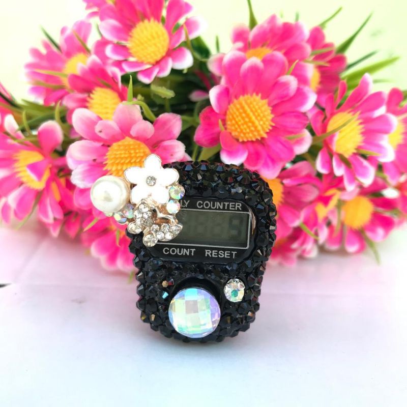 HITAM ALOY BUNGA KUPU tasbih digital swarovsky Non led lucu unik souvenir cantik oleholeh haji
