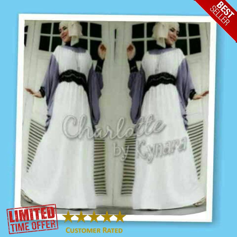 TERLARIS baju pesta gamis mewah charlotte by kynara charlote jumbo original