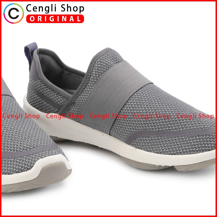 SEPATU HUSH PUPPIES PRIA ORIGINAL TERBARU SLIP ON CASUAL ORI ABU HM004