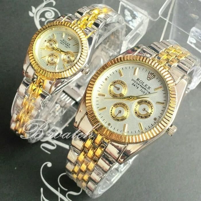 JAM TANGAN COUPLE ROLEX LIST EMAS CR008E Berkualitas