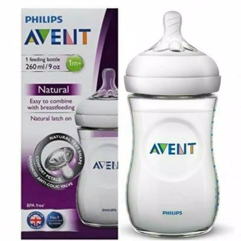 Philips Avent Natural Botol Susu wide neck 125 ml &amp; 260 ml Philips Avent Bottle Philip Avent natural