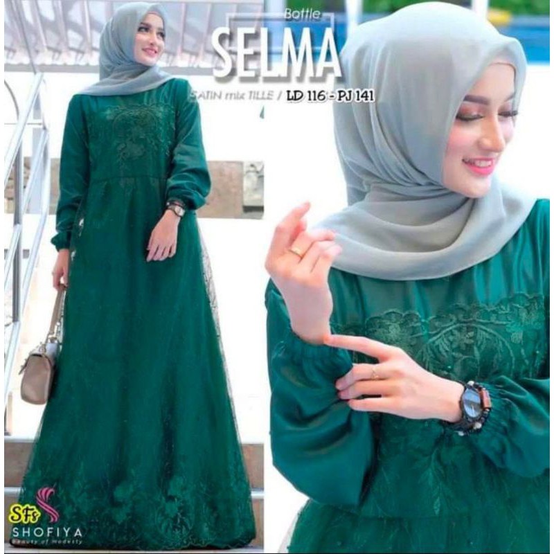 (BISA DIBAYAR DI TEMPAT COD)GAMIS SELMA JUMBO LD 120CM DAN STANDAR/BUSUI ZIPPER DEPAN