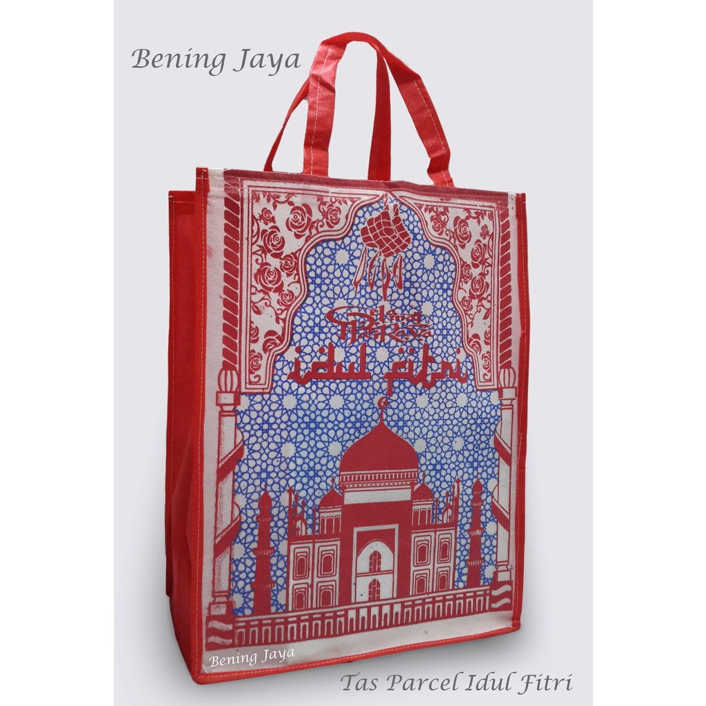 

Tas Pita Kotak Parcel Lebaran Idul Fitri Sablon 2 Sisi Warna Merah