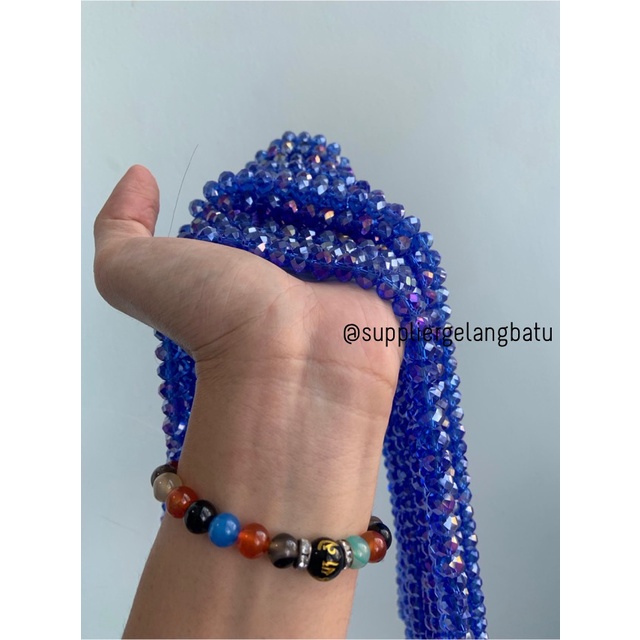 Crystal Ceko 10mm BLUE QUARTZ metallic biru kuarsa metal kristal impor