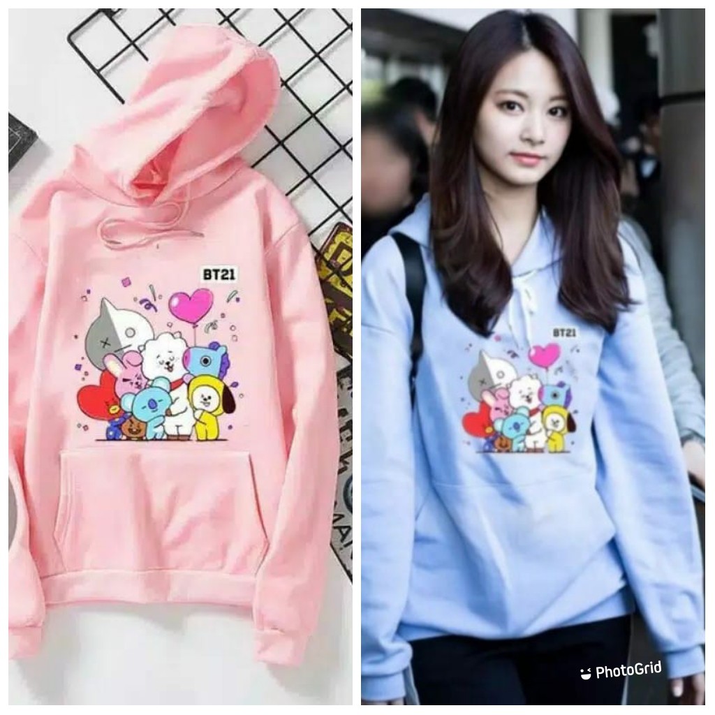 blinqshop SWEATER HOODIE MOTIF BT 21 UNUTUK UMUR 6-15THN