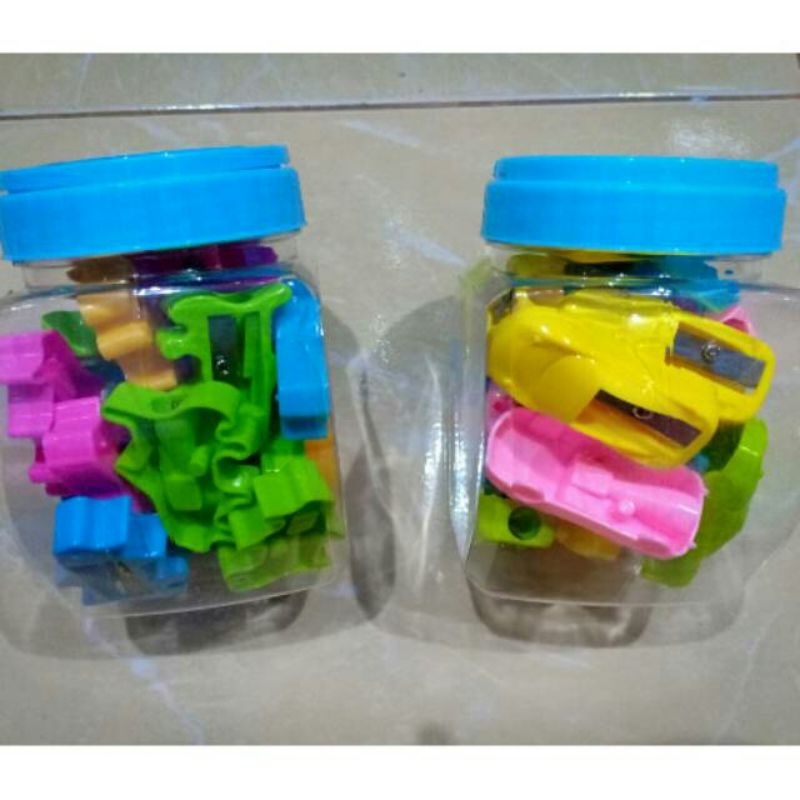 

[1 toples] rautan toples karakter isi 24 pcs/ serutan pensil toples