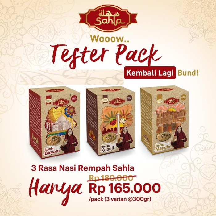 

Sahla Tester Pack Nasi Rempah Instan 300gr Hadir Kembali