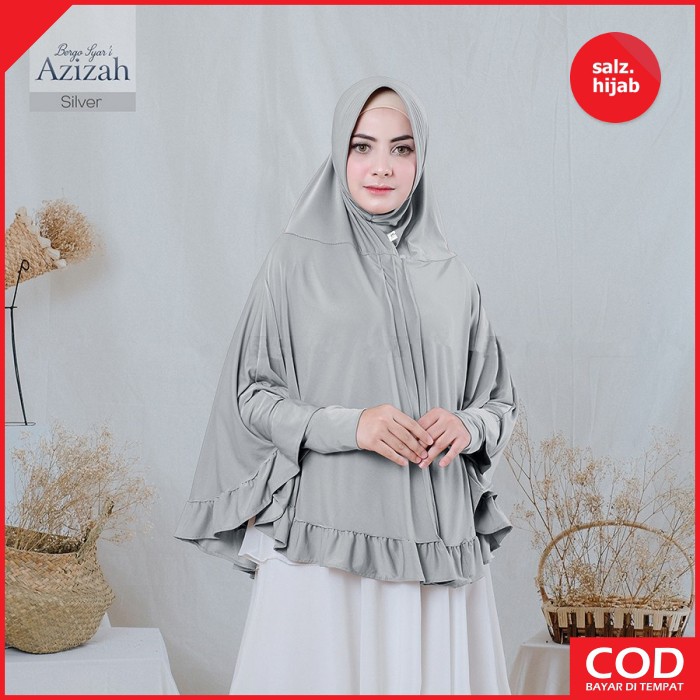 Hijab Jilbab Bergo Lengan Tangan Panjang Jumbo Kerudung Jersey Jilbab Lengan Azizah-5
