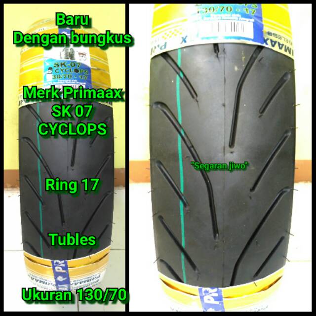 Ban motor tubles ring 17 ukuran 130/70 merk primaax SK 07