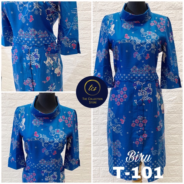 DRESS BATIK TUNIK KATUN TANGAN 3/4 PANJANG 100CM