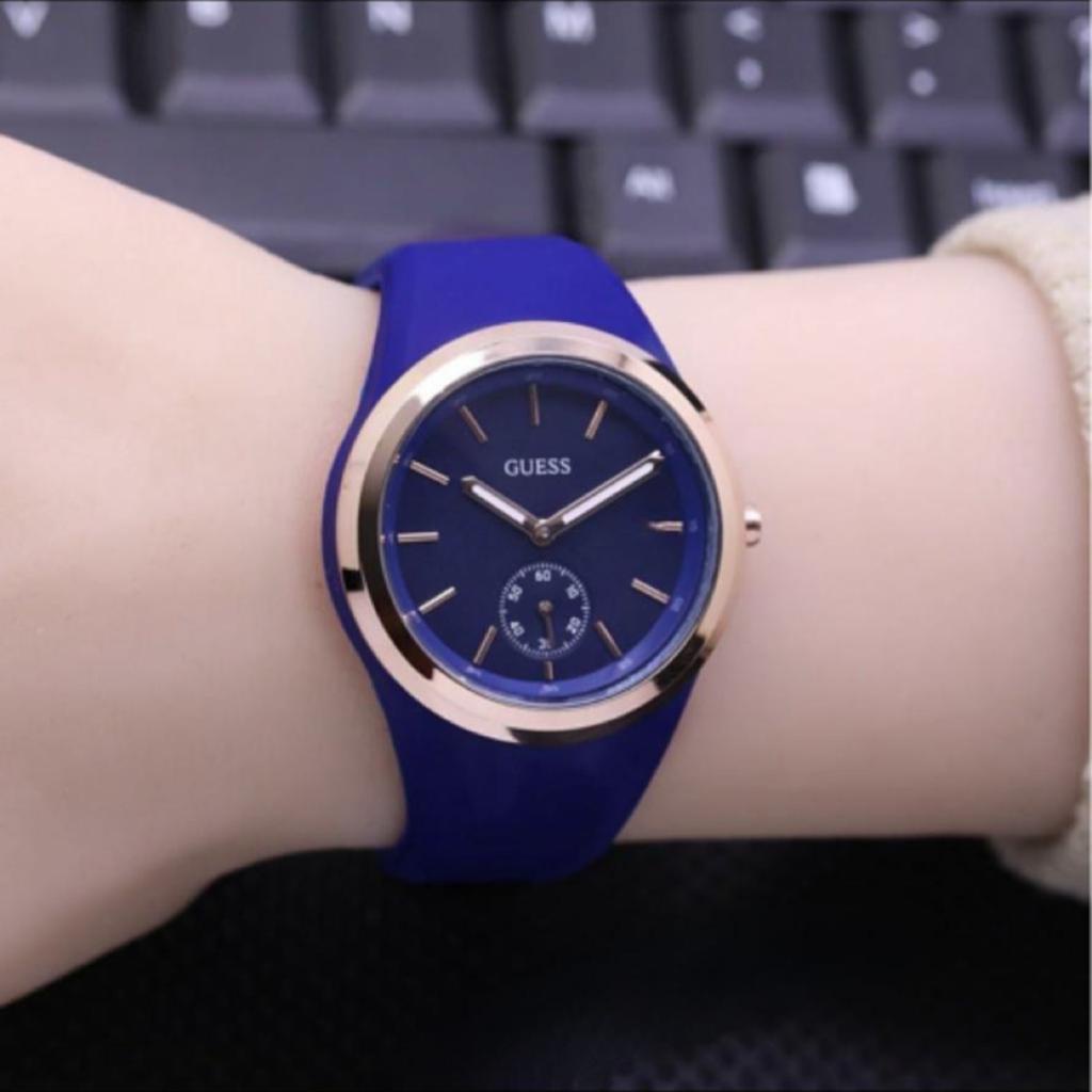 (SS) Jam Tangan Wanita FAshion Rubber Guess Detik Bawah OFF Hiasan GUS-28