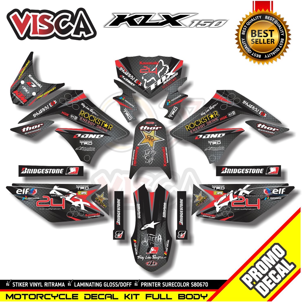 Decal Klx S 150 Lama Dekal Klx 150 Lama Stiker Klx 150 Lama Full Body Decal Klx Lama Hologram Rockst